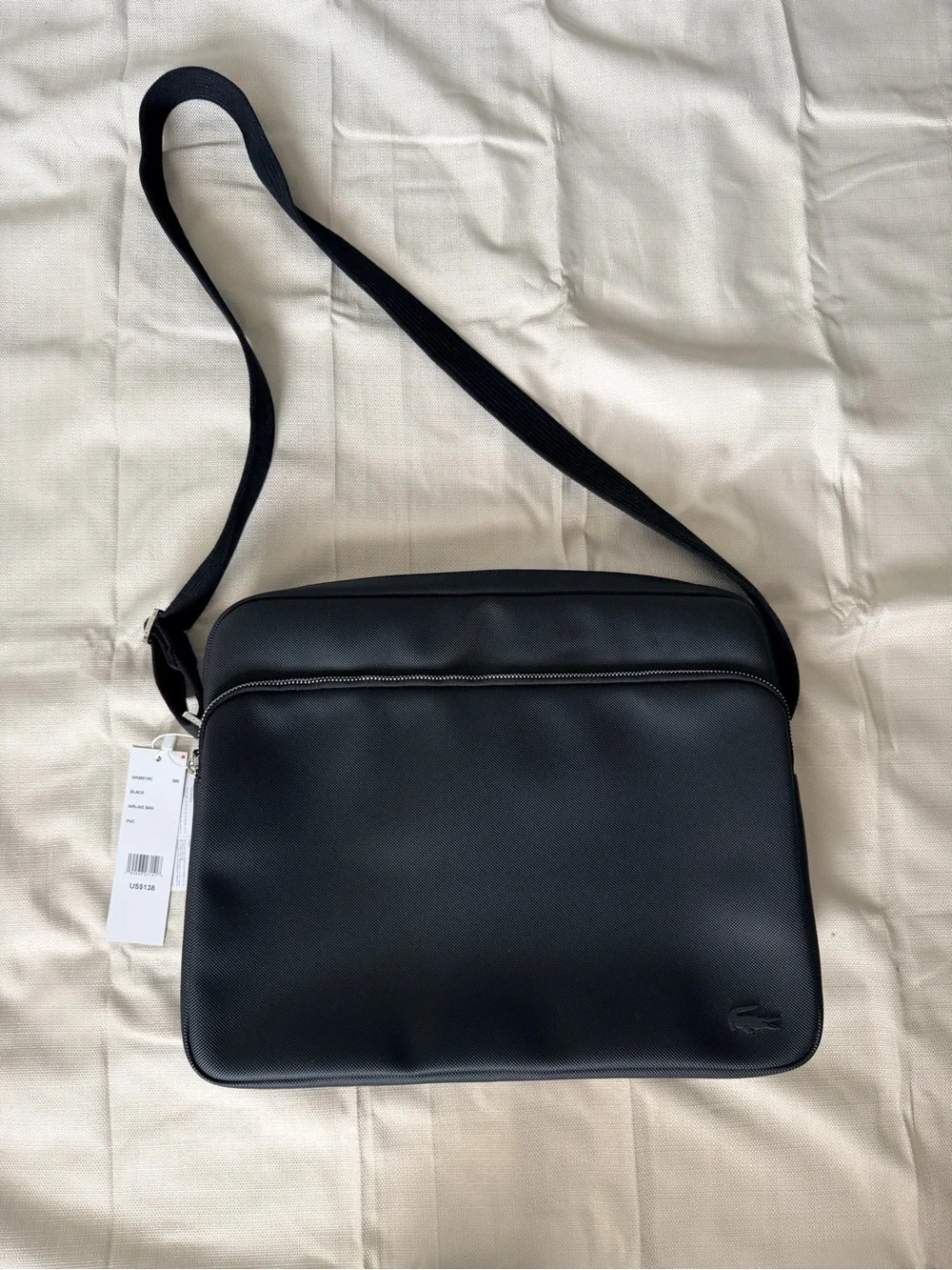 Lacoste Black Men's Messenger Crossbody Bag